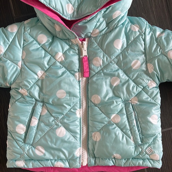 NEVER WORN Baby Girl’s Reversible Columbia Jacket + Snow Pants Set - Picture 11 of 16